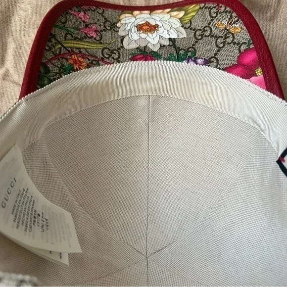 ✨ NWT Gucci Flora GG Supreme Monogram Coated Canvas Baseball Hat - Size M - Picture 4 of 16
